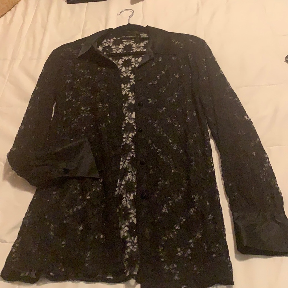 Ladies sheer black top